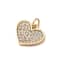 12 Pack: Charmalong™ 14K Gold-Plated Pavé Heart Charm by Bead Landing™